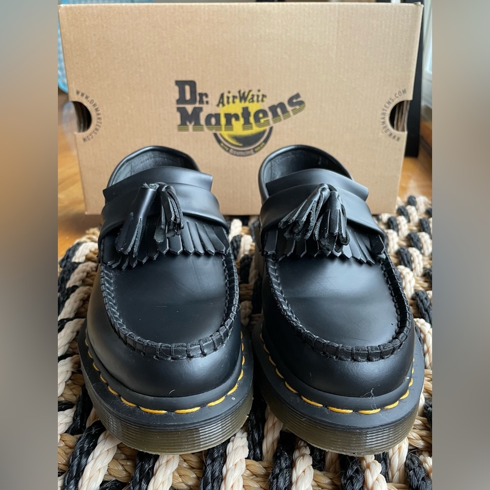 Dr. Martins ADRIAN YELLOW STITCH LEATHER TASSEL LOAFERS